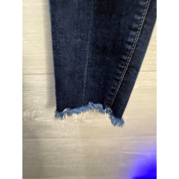 Loft Womens Dark Wash Distressed Ankle Skinny Jeans‎ Size 26 Frayed Hem - Picture 4 of 10